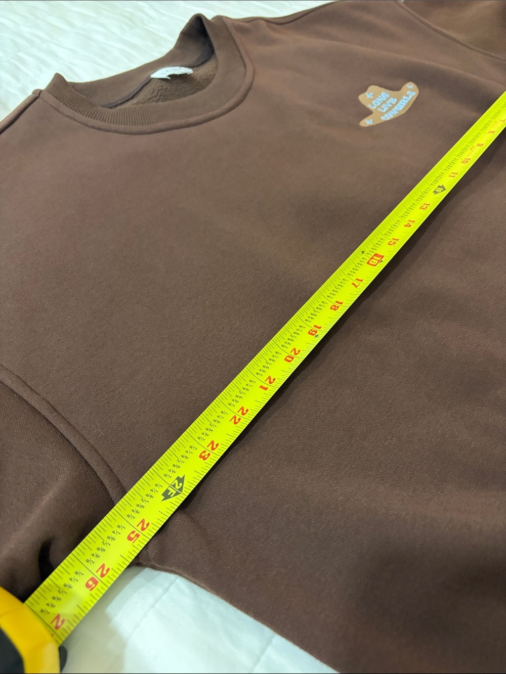 Le Lis Brown Crewneck Sweatshirt with 'Long Live Cowgirls' Patch - Picture 6 of 10